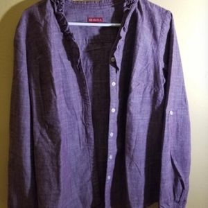 Grey Purple Button Down Shirt